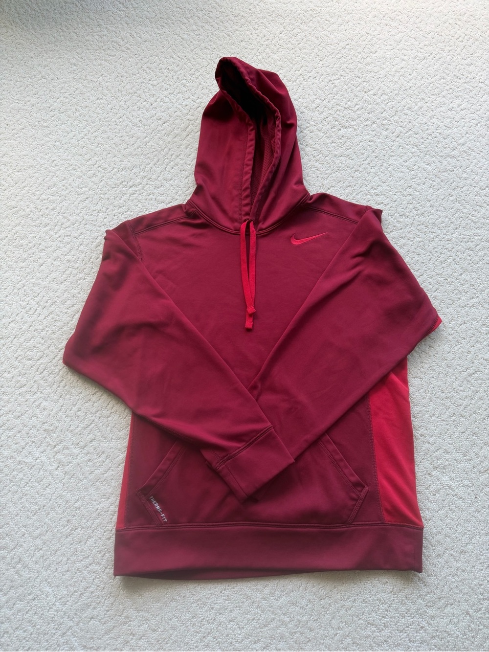 Men’s Nike  Maroon Pullover Hoodie with Contrast Panels